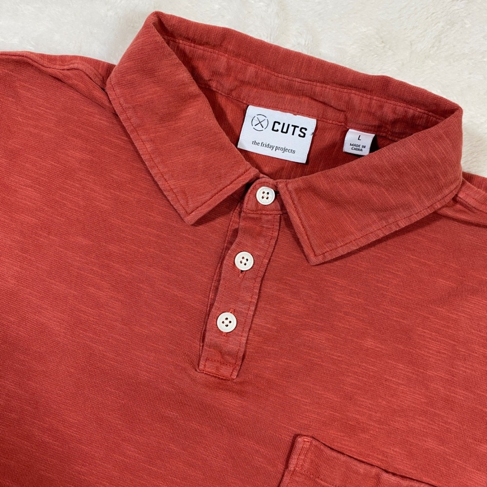 CUTS The Friday Projects Mens Polo Shirt  Short Sleeve Pocket Casual Top Mens L